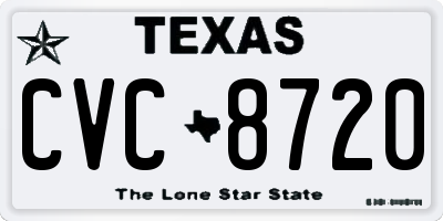 TX license plate CVC8720