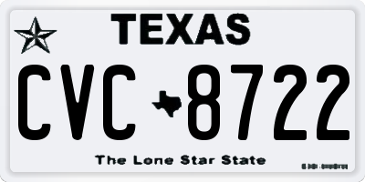 TX license plate CVC8722