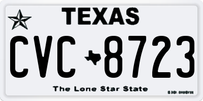 TX license plate CVC8723
