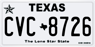 TX license plate CVC8726