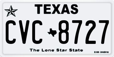 TX license plate CVC8727