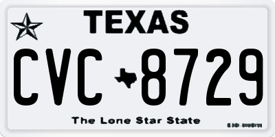 TX license plate CVC8729
