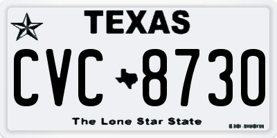 TX license plate CVC8730