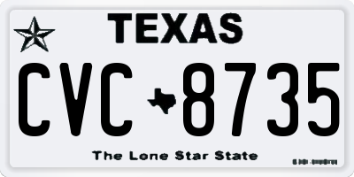 TX license plate CVC8735