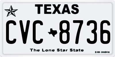 TX license plate CVC8736