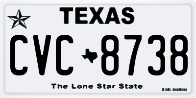 TX license plate CVC8738