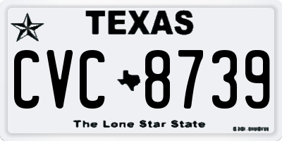 TX license plate CVC8739