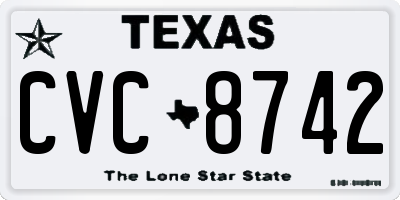 TX license plate CVC8742