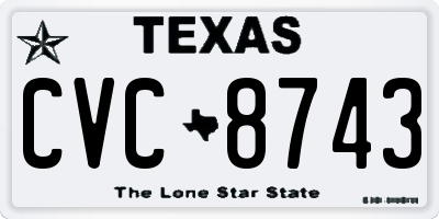 TX license plate CVC8743