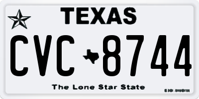 TX license plate CVC8744