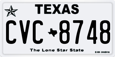 TX license plate CVC8748