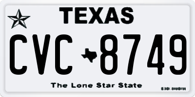 TX license plate CVC8749