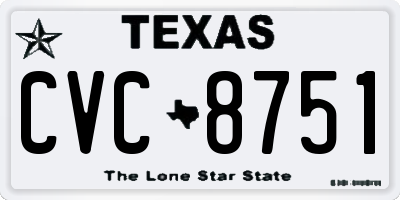 TX license plate CVC8751
