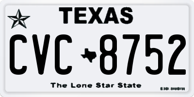 TX license plate CVC8752