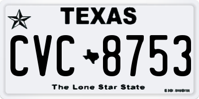 TX license plate CVC8753