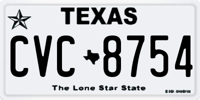TX license plate CVC8754