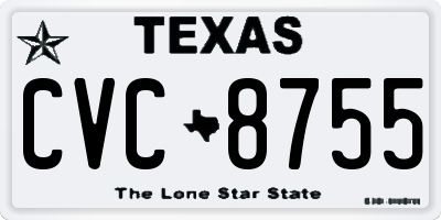 TX license plate CVC8755