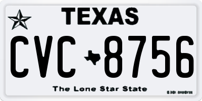 TX license plate CVC8756