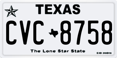 TX license plate CVC8758