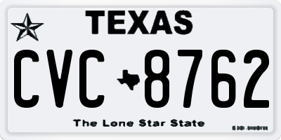 TX license plate CVC8762