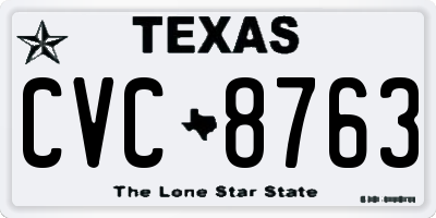 TX license plate CVC8763