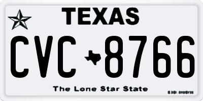 TX license plate CVC8766