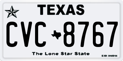 TX license plate CVC8767