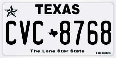 TX license plate CVC8768