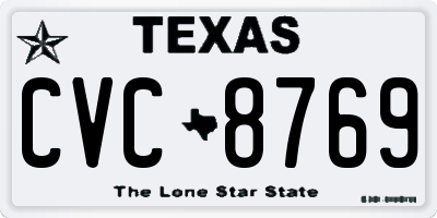 TX license plate CVC8769