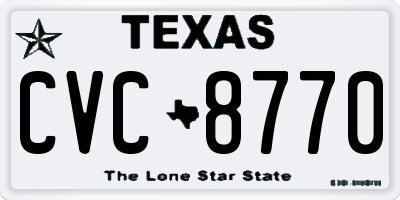 TX license plate CVC8770