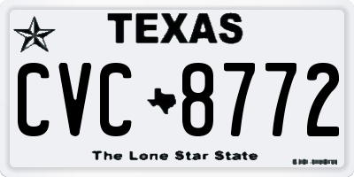 TX license plate CVC8772