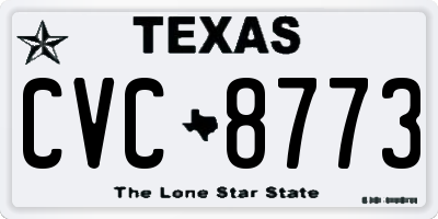 TX license plate CVC8773