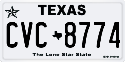 TX license plate CVC8774
