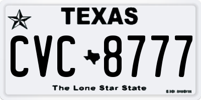 TX license plate CVC8777