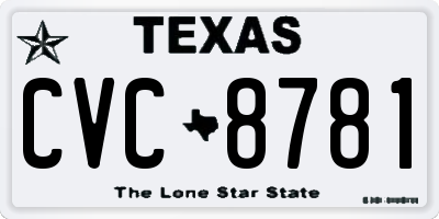 TX license plate CVC8781