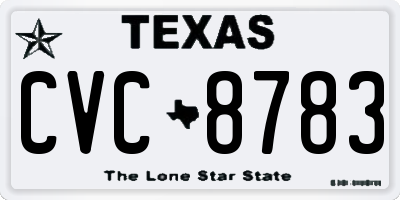 TX license plate CVC8783