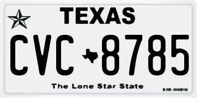TX license plate CVC8785