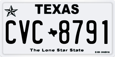TX license plate CVC8791