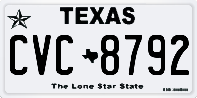 TX license plate CVC8792
