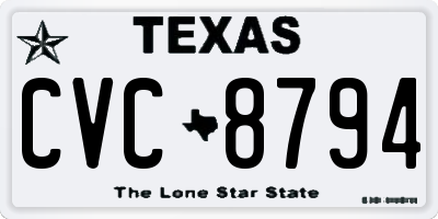 TX license plate CVC8794