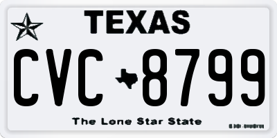 TX license plate CVC8799