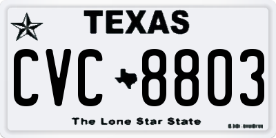 TX license plate CVC8803