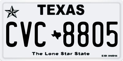 TX license plate CVC8805