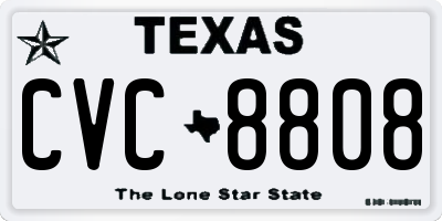 TX license plate CVC8808