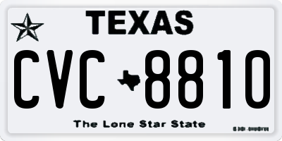TX license plate CVC8810