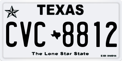 TX license plate CVC8812