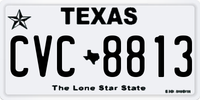 TX license plate CVC8813