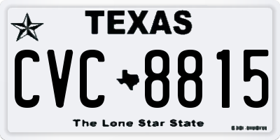 TX license plate CVC8815