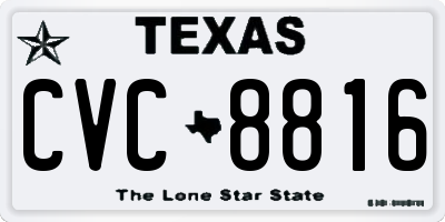 TX license plate CVC8816