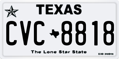 TX license plate CVC8818